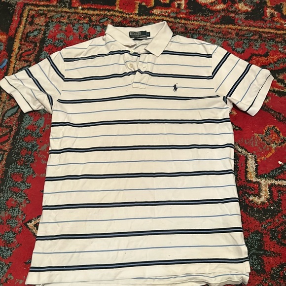 Ralph Lauren white and light/navy blue stripes Size Large - Picture 1 of 3